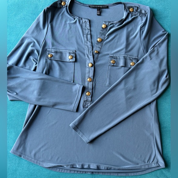 White House Black Market Long Sleeved Blouse Size Large - Picture 9 of 9